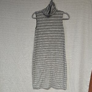Old Navy Gray and White Striped Dress